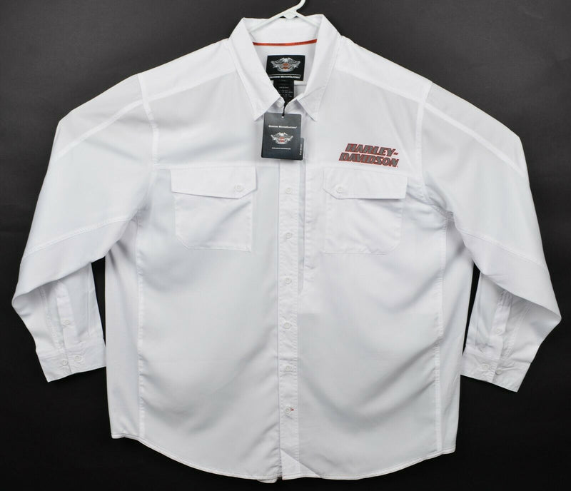 Harley-Davidson Men's 3XL Vented Performance White Garage Mechanic Biker Shirt