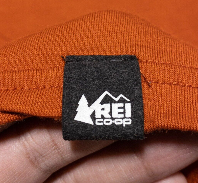 REI Base Layer Men's Large Merino Wool Long Sleeve Crew Neck Outdoor Orange