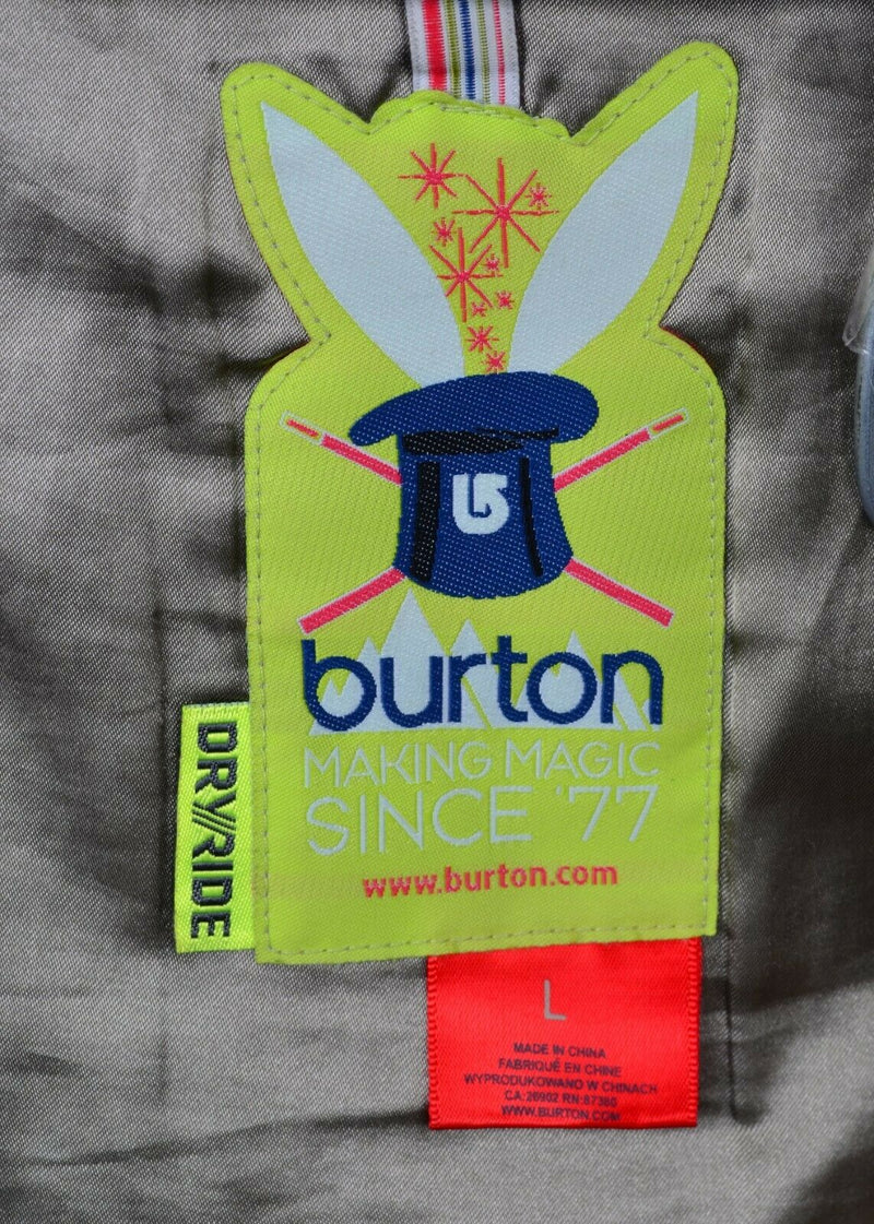 Burton DryRide Women's Sz Large Snowboard Ski Blue Plaid Winter Jacket DAMAGED