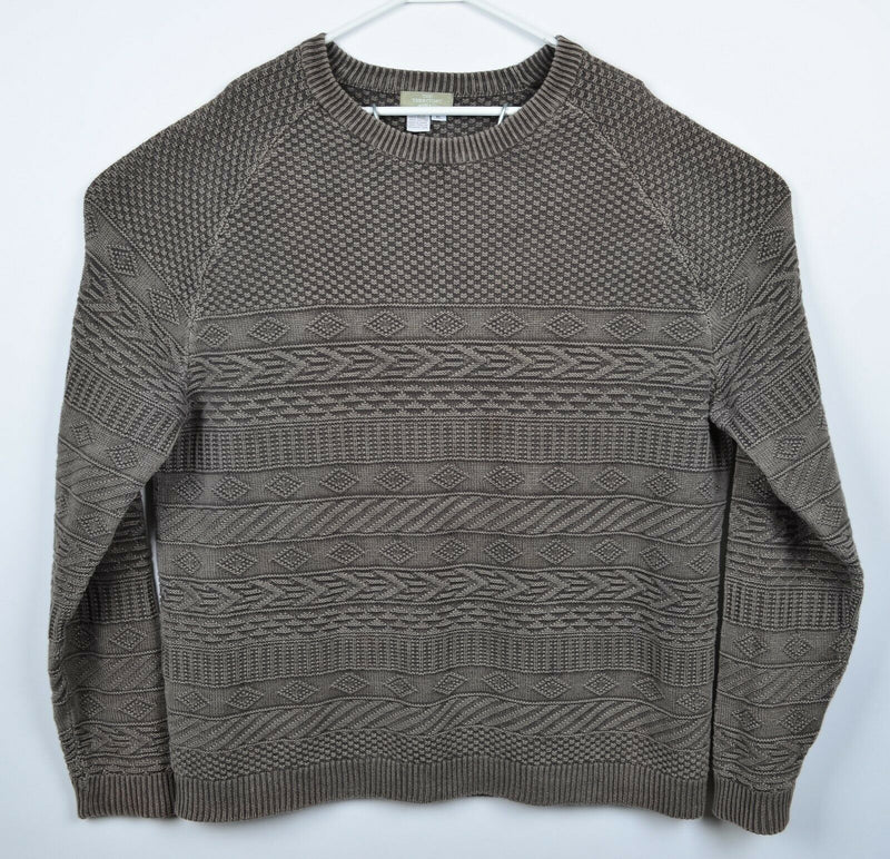 The Territory Ahead Men's XL Gray Geometric Knit Crew Neck Pullover Sweater