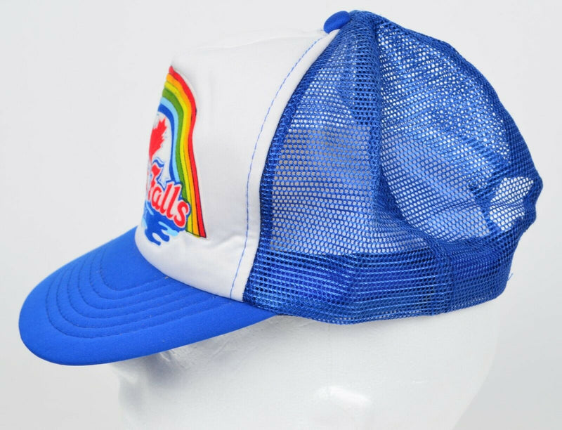 Vtg Niagara Falls Canada One Size Rainbow Canada Blue Snapback Mesh Trucker Hat