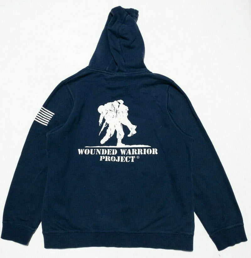 Wounded Warrior Project Hoodie Men's Medium Loose Under Armour Blue Pullover