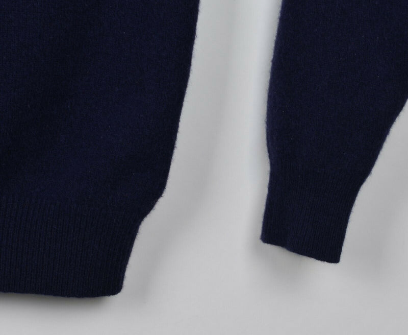 Polo Ralph Lauren Men Sz Medium Merino Wool Cashmere Blend 1/4 Zip Blue Sweater
