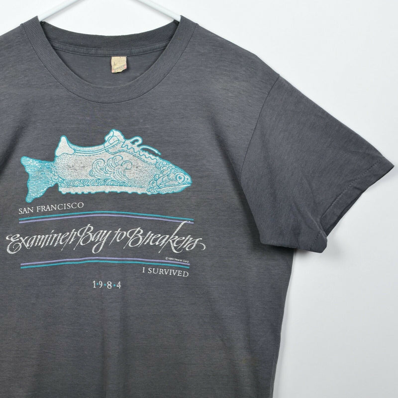 Vintage 1984 Bay to Breakers Men's Large San Francisco Fish Survivor T-Shirt