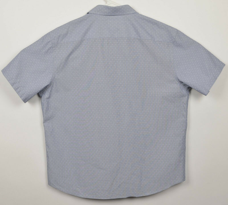 UNTUCKit Men's XL Light Blue Polka Dot Short Sleeve Casual Button-Front Shirt