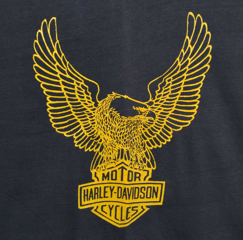 Vintage 80s Harley-Davidson Men's Large Eagle Logo The Knits Long Sleeve T-Shirt