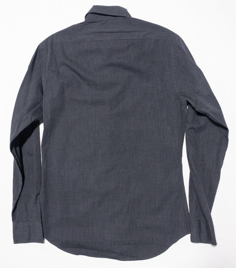 Ralph Lauren Black Label Shirt Men's Small Long Sleeve Button-Front Solid Gray