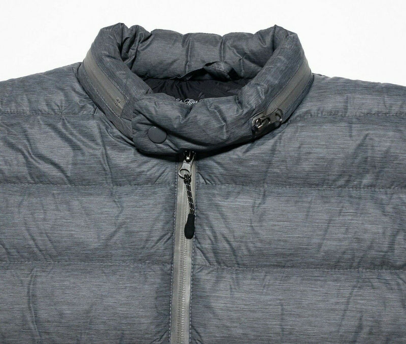 Saks Fifth Avenue Men's Medium Down Gray Full Zip Zip-In Hood Puffer Vest