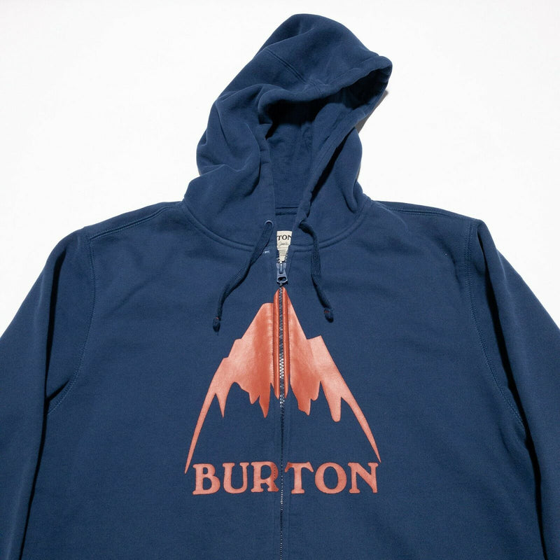 Burton Full Zip Hoodie Sweatshirt Navy Blue Mountain Snowboarding Men's Small