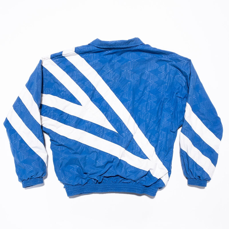 Vintage Umbro Track Jacket Men's Medium Blue White Geometric Full Zip 90s