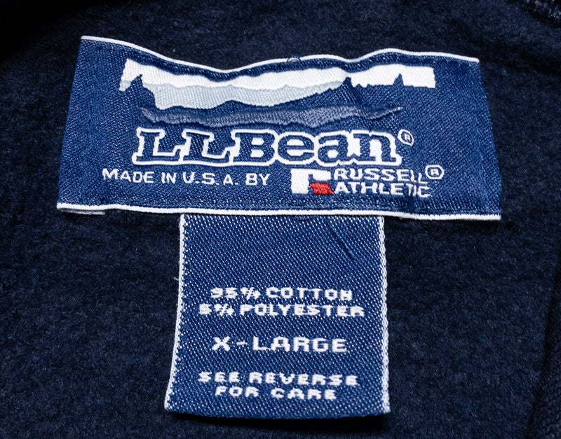 Russell Athletic LL Bean Hoodie Men's XL Sweatshirt Navy Blue Blank Vintage 90s