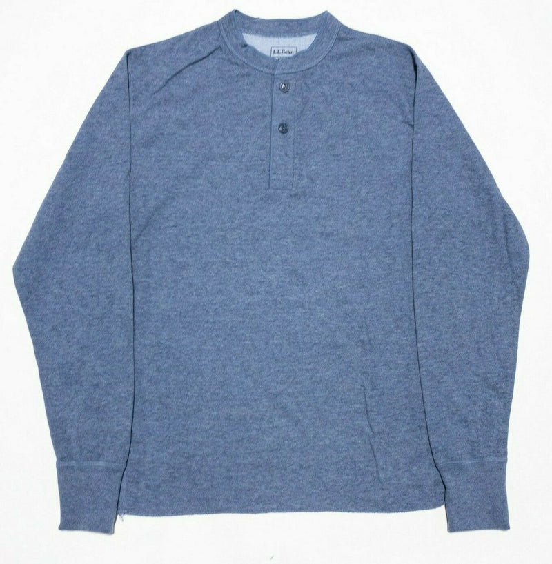 L.L. Bean Men's Small River Driver Wool Blend Henley Two-Layer Shirt Blue