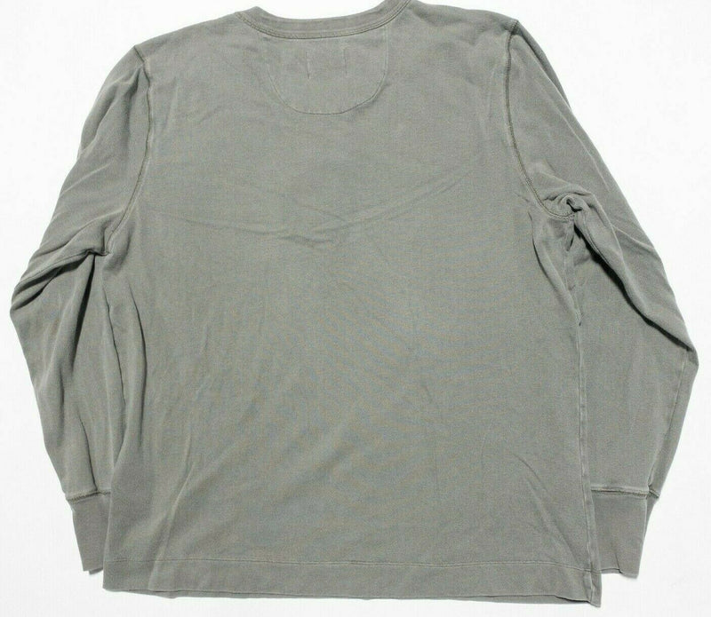 Buck Mason Men's XL Army Wash Field-Spec Cotton Surplus Henley Gray/Green Shirt