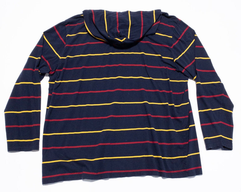 Polo Ralph Lauren Hoodie Men's 2XB Striped Blue Red Lightweight 2XL Big & Tall