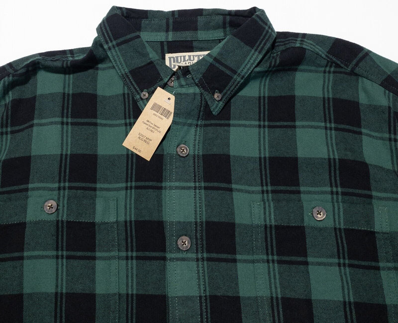 Duluth Trading Flannel Shirt XL Men Free Swingin Jameson Green Plaid Long Sleeve