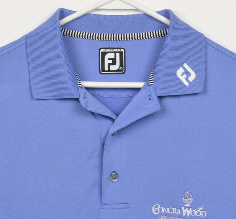 FootJoy Men's Large Athletic Fit Logo Collar Tour Issue Purple Golf Polo Shirt