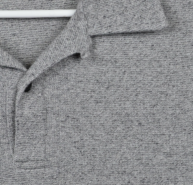 Billy Reid MSL-ALA Men's Large Heather Gray Knit Pocket Polo Shirt Canada Made