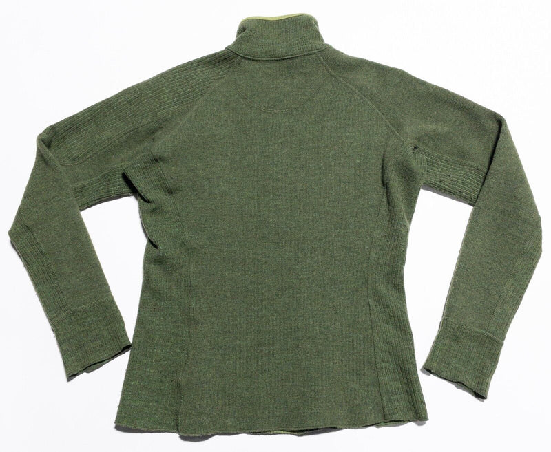 Mountain Hardwear Jacket Women's Small Full Zip Wool Blend Green Sweater Outdoor