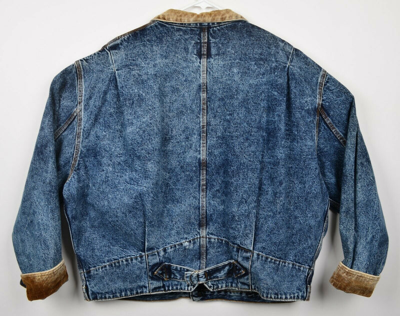 Vtg Levi's Men's Sz XL Acid Wash Corduroy Collar Made in USA Grunge Denim Jacket