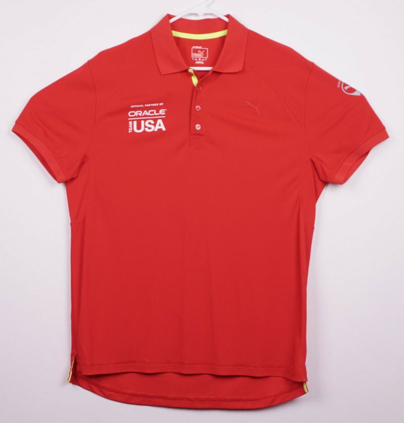 Oracle Team USA Men's Sz Large Americas's Cup Red Puma Short Sleeve Polo Shirt