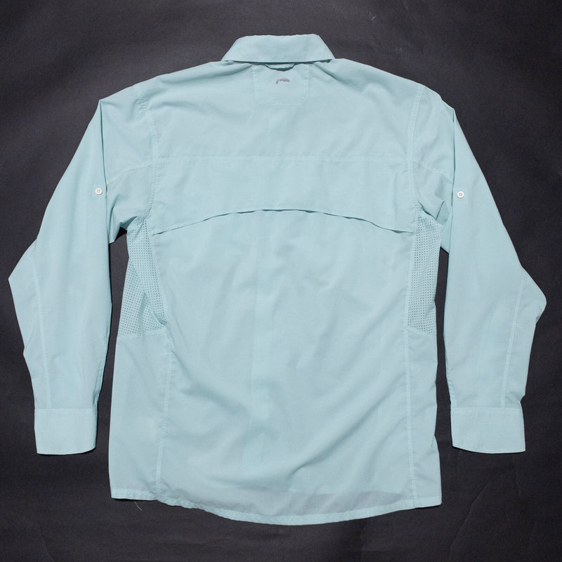 Simms G4 Fishing Shirt Men's Large Button-Up Light Green Vented Breathable