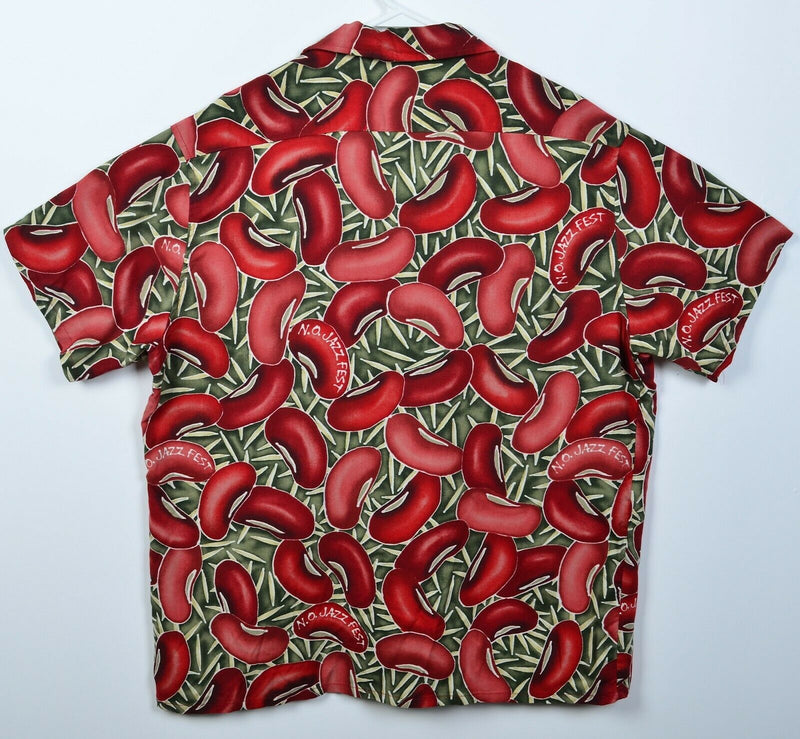 New Orleans Jazz Fest Men's Large Red Beans Art 4 Now HowAhYa Hawaiian Shirt