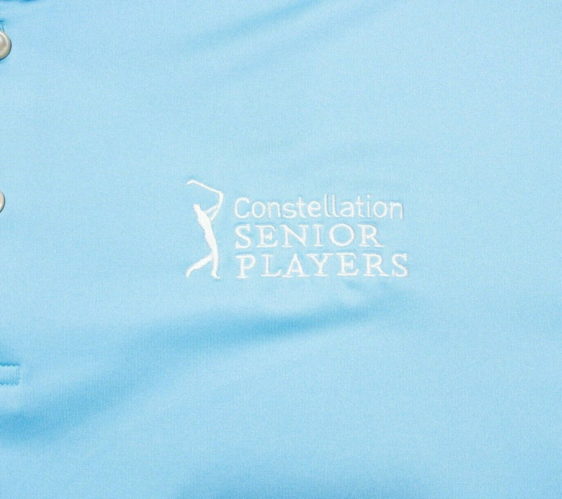 Peter Millar Summer Comfort XL Shirt Men Light Blue Constellation Senior Wicking
