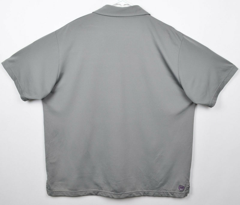 Travis Mathew Men's XL/2XL? Gray Purple White Stripe Polyester Golf Polo Shirt