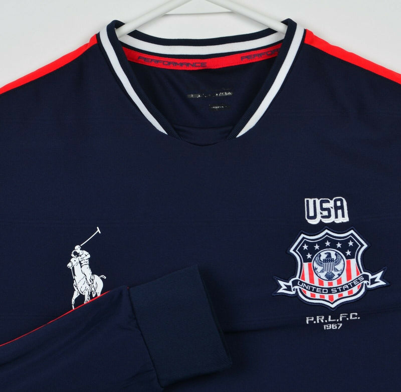 Polo Sport Ralph Lauren Men's Small? USA Navy Blue Long Sleeve Jersey Top