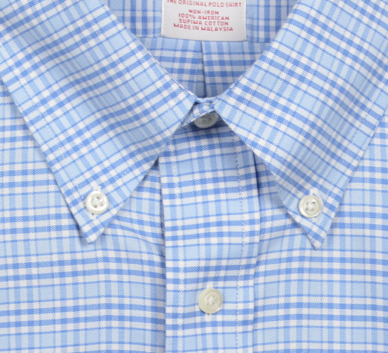 Brooks Brothers Men's 18-36 Non-Iron Blue Striped Madison Button-Down Shirt