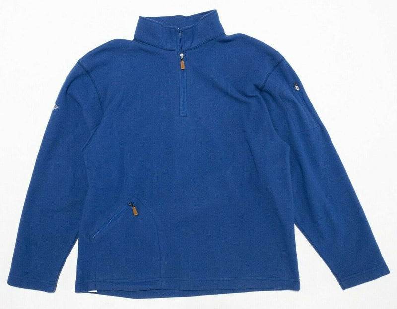 Peter Millar Crown Sport Jacket Men's Large Fleece 1/4 Zip Solid Blue Golf