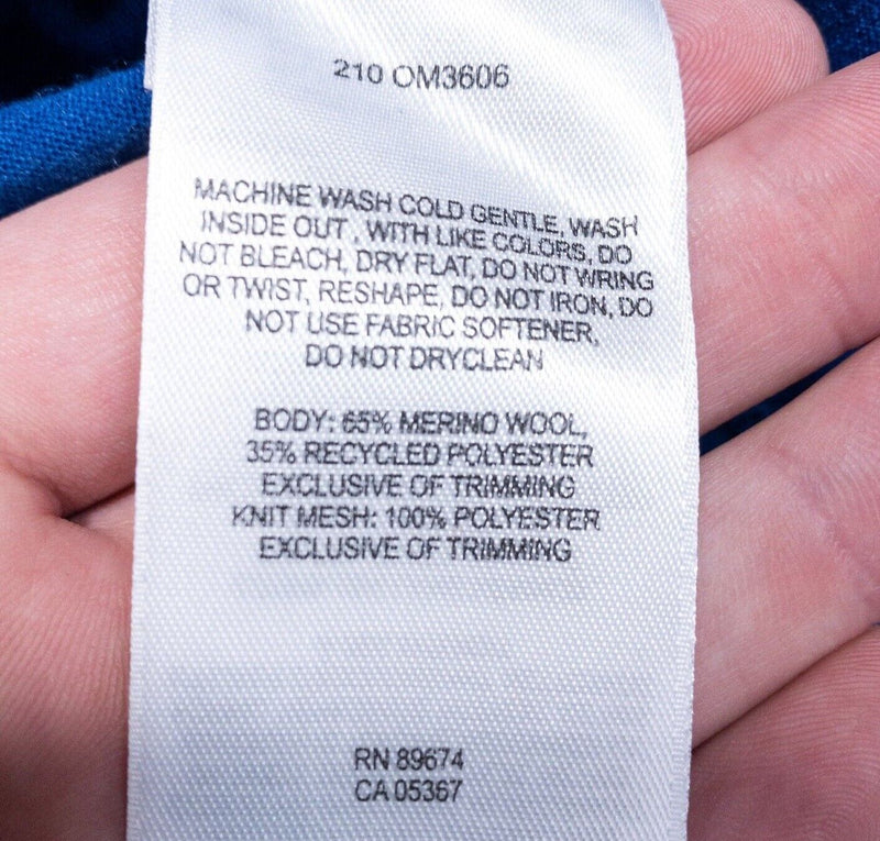 Mountain Hardwear Base Layer Men's Medium Merino Wool Navy Blue 1/4 Zip