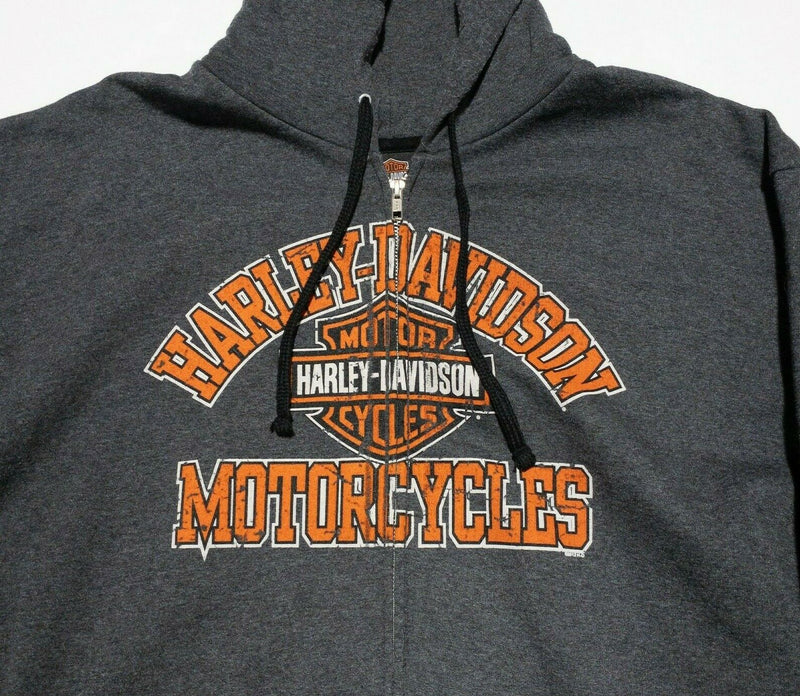 Harley-Davidson Motorcycle Full Zip Hoodie Sweatshirt Gray Milwaukee Men's XL