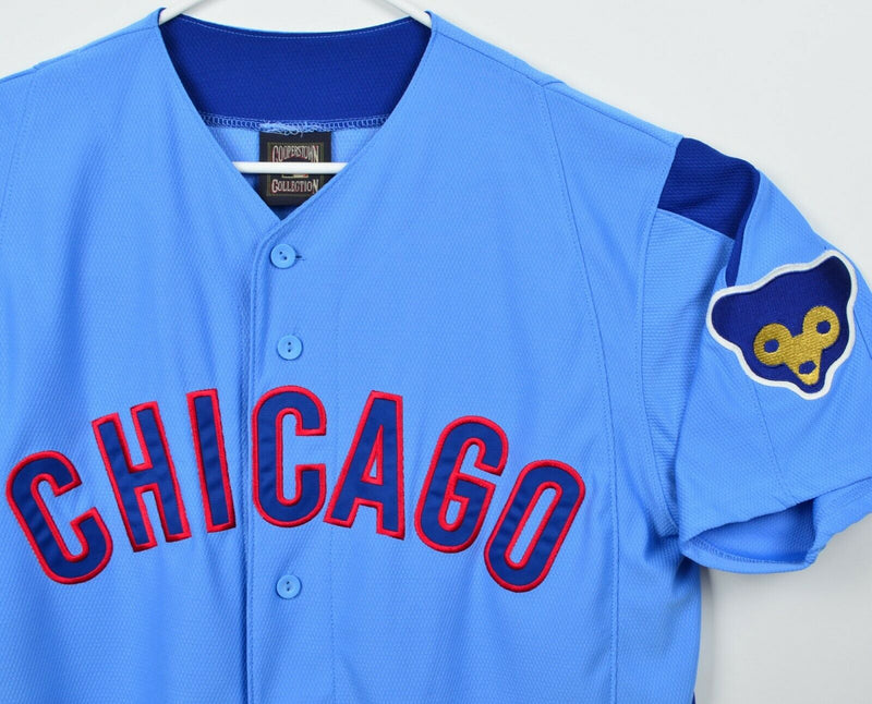 Chicago Cubs Men's Large Cooperstown Collection Retro Blue Bear Baseball Jersey