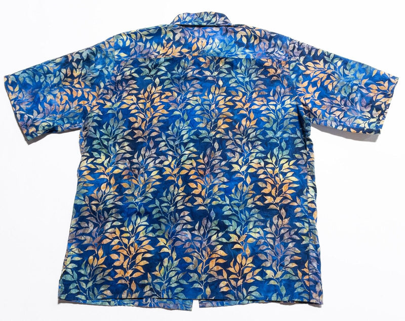 Pete Huntington Handcrafted Hawaiian Shirt Men Medium Colorful Floral Bali Batik