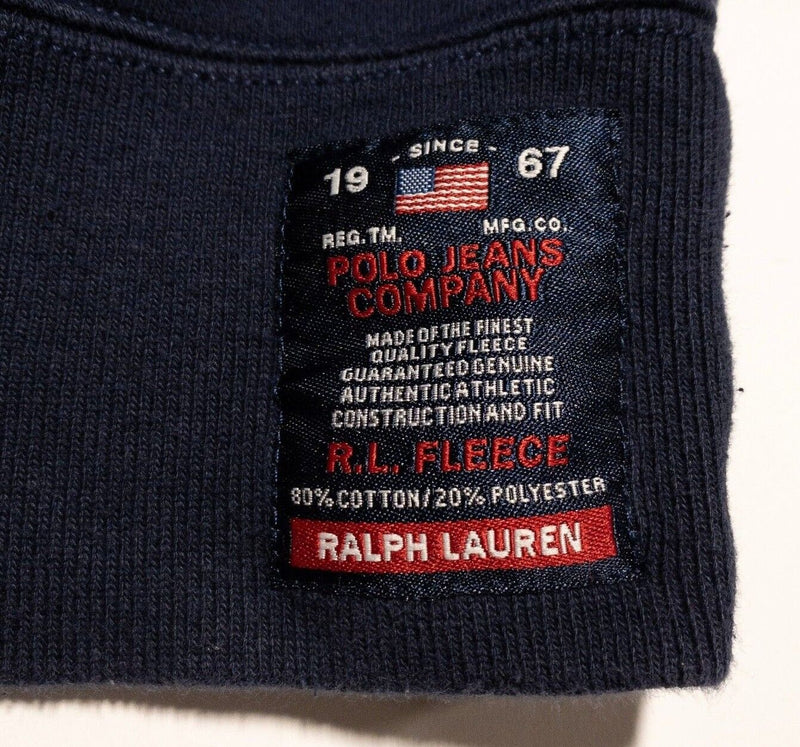 Ralph Lauren Polo Jeans Sweatshirt Men's Medium Vintage 90s Crew Neck Navy Blue