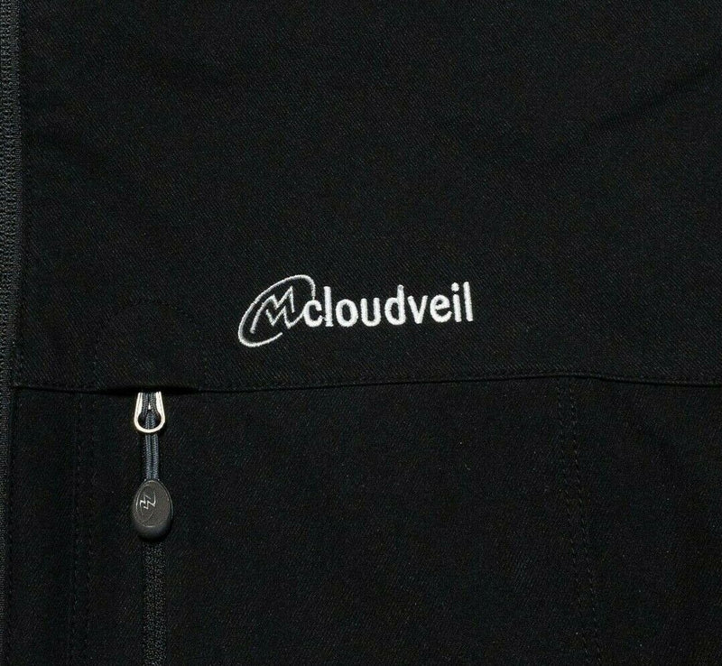 Cloudveil Softshell Jacket Full Zip Solid Black Zip Pockets Packable Men's XL