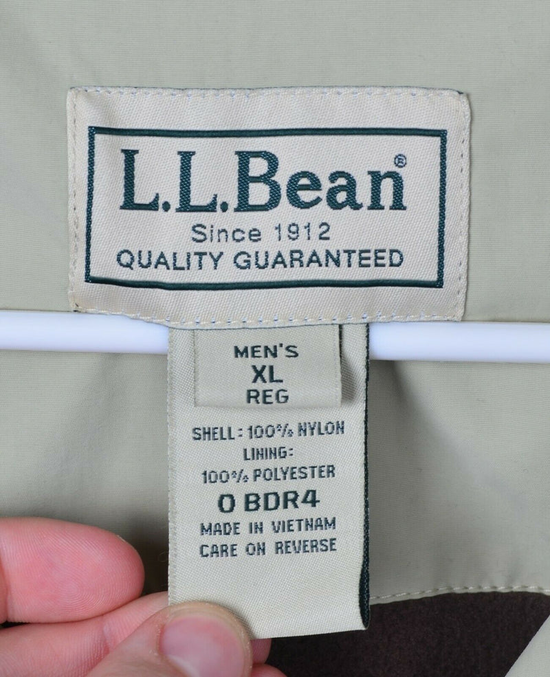 L.L. Bean Men's XL Regular Fleece Lined Solid Beige Full Zip Vest 0BDR4