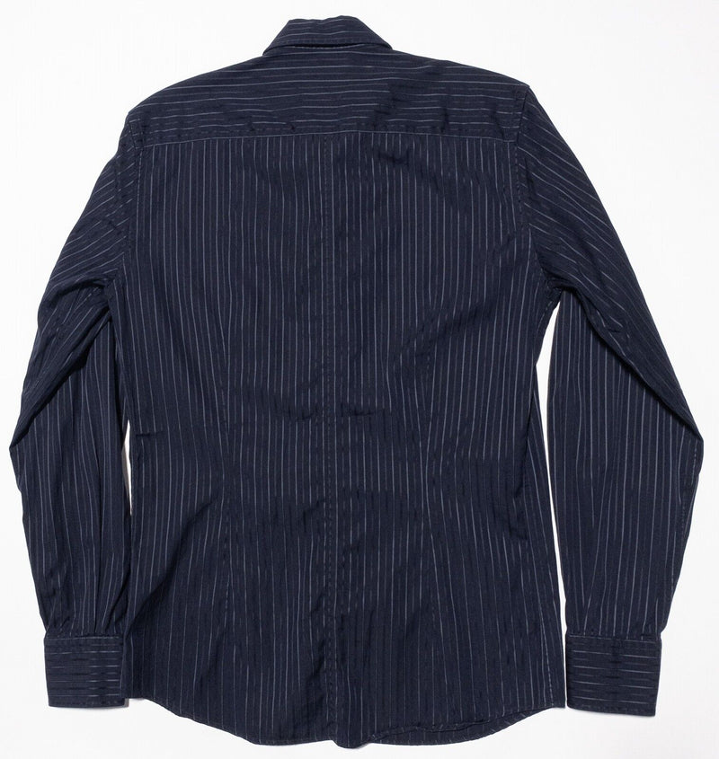 Dolce&Gabbana Martini Shirt 15.5 (39) Men's Long Sleeve Black Stripe Italy