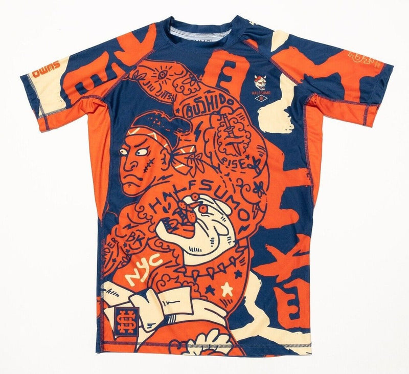 Half Sumo Shirt Men's Large Rash Guard MMA Martial Arts Bushido Graphic S/S