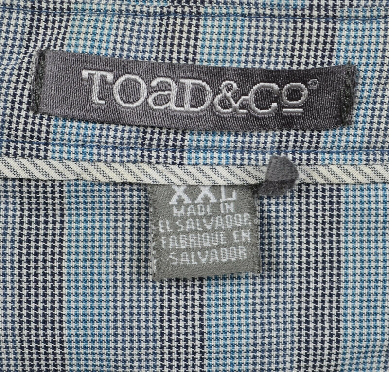 Horny Toad & Co Men's 2XL Blue Gray Striped Cotton Poly Blend Button-Front Shirt