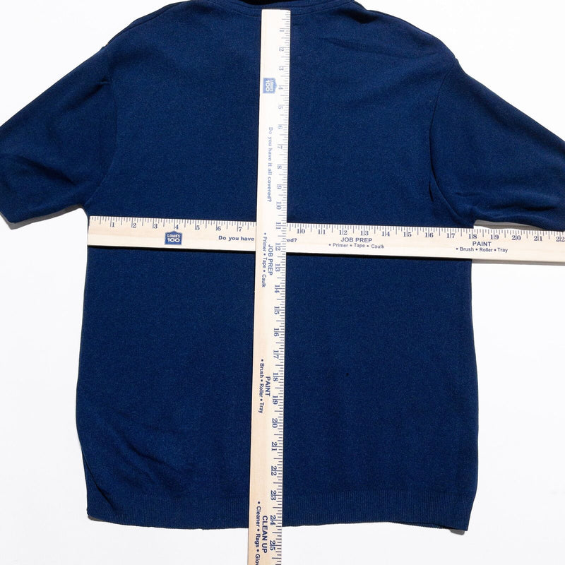 Vintage Ban Lon Shirt Medium Men's Knit Polo 60s Montgomery Ward Navy Blue Mod