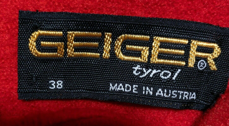 Geiger Jacket Women's 38 Boiled Wool Solid Red Austrian Button-Front Blazer