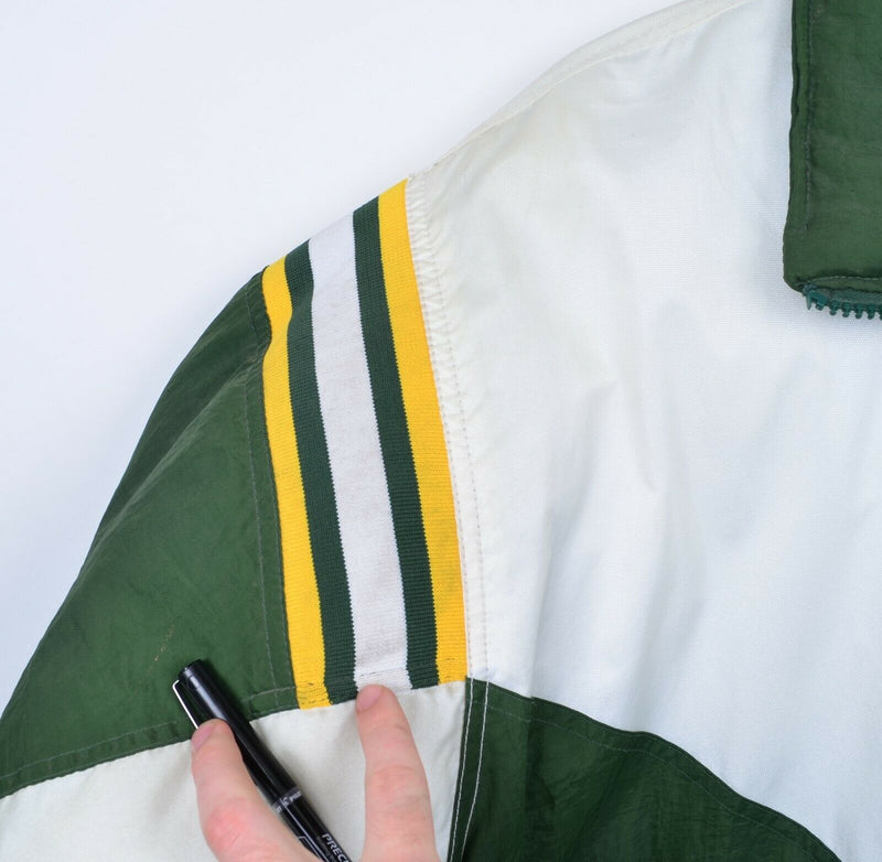 Vintage 90s Green Bay Packers Men's Medium Pro Player Quilt Lined Puffy Jacket