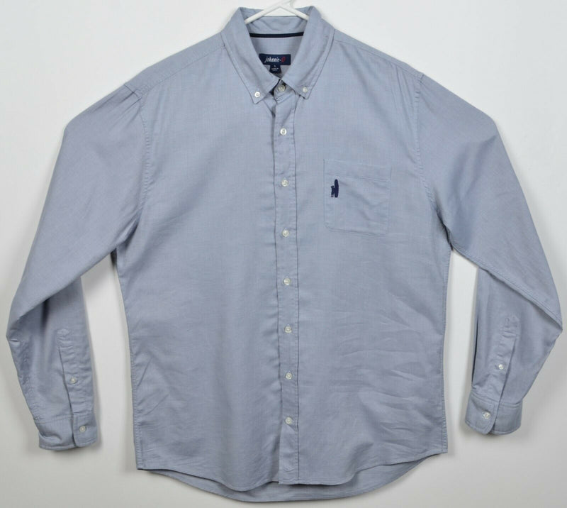 Johnnie-O Men's Large Blue/Gray Surfer Logo Preppy Pocket Button-Down Shirt