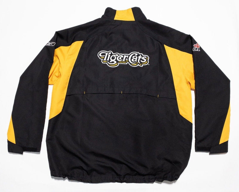 Hamilton Tiger Cats Jacket Men's 2XL Reebok CFL Football Black Gold Full Zip