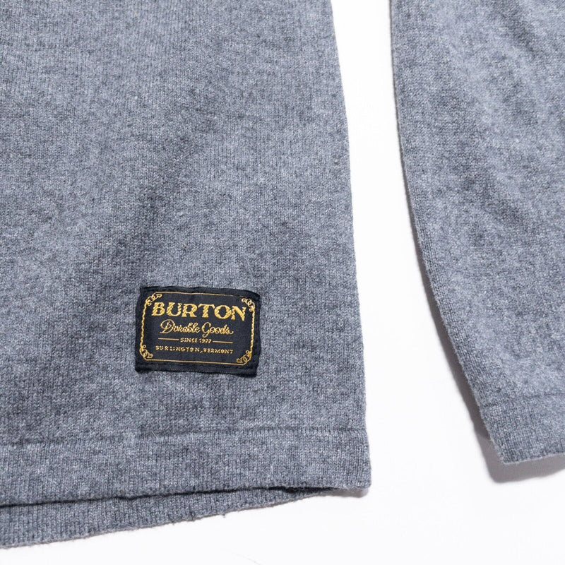 Burton Wool Sweater Men's Medium Pullover Crew Neck Knit Gray Cotton Blend