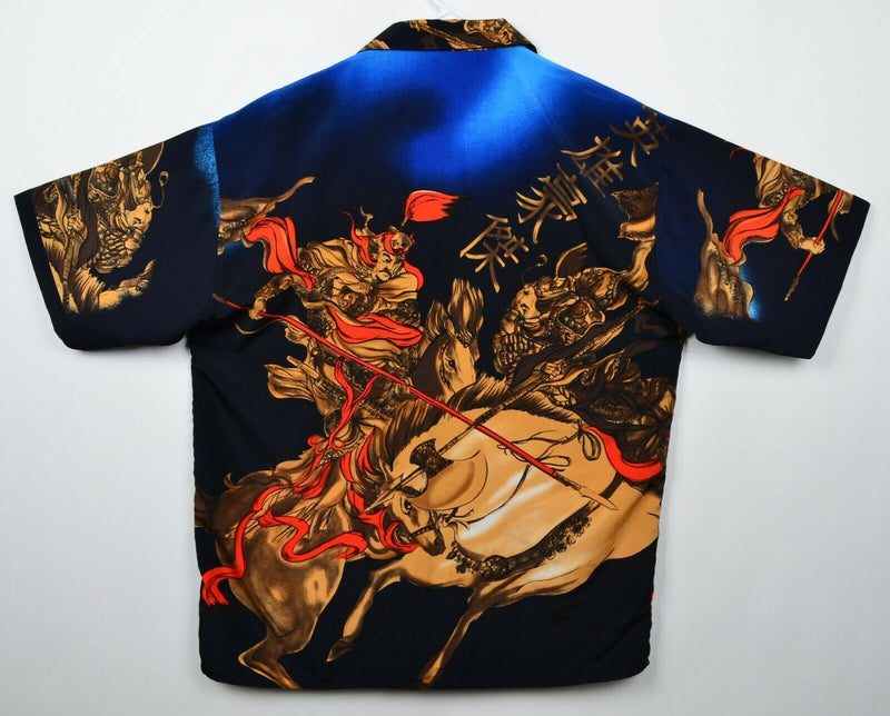 Vtg 90s Canopy Men's Sz XL 100% Polyester Anime Warrior Samurai Camp Y2K Shirt