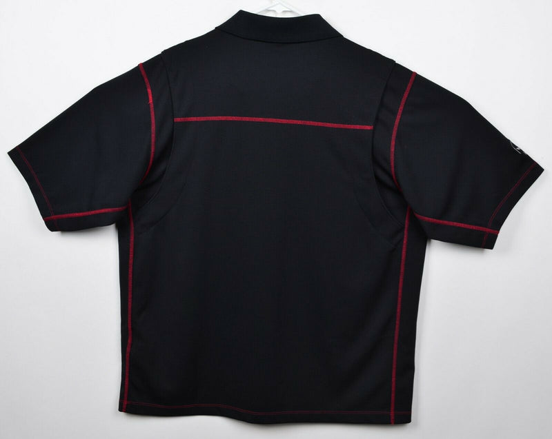 Corvette Racing Men's Sz XL Vented Black Red Embroidered Skull Polo Shirt
