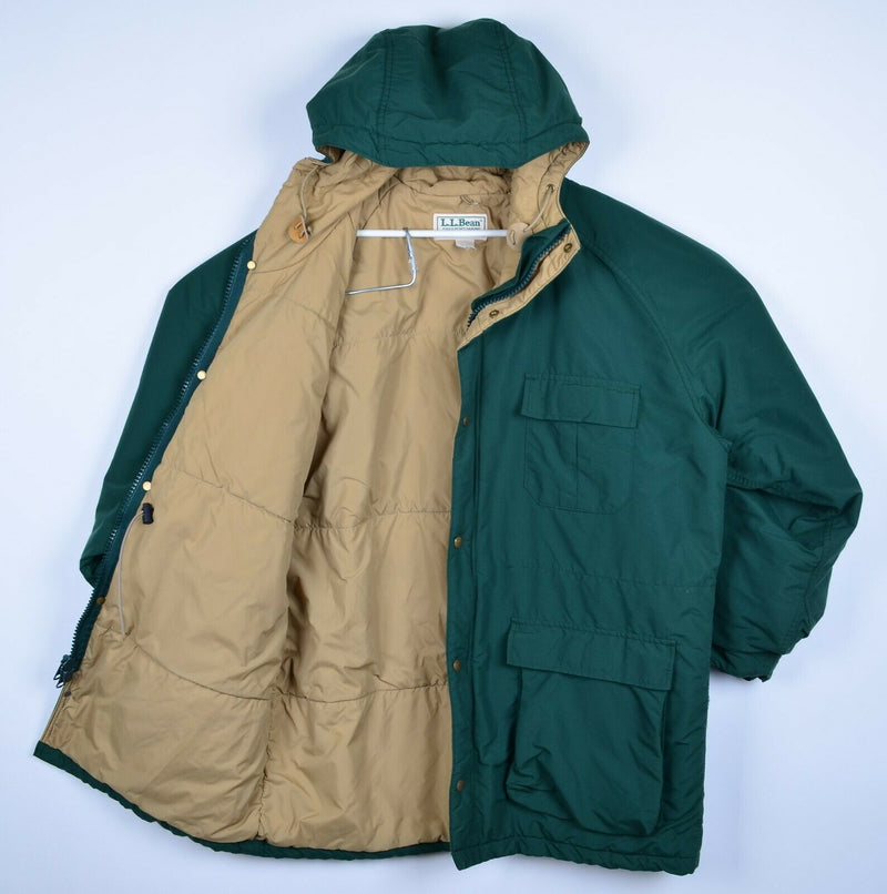 Vintage 80s LL Bean Men's Large Baxter State Parka Green Hooded Parka Jacket